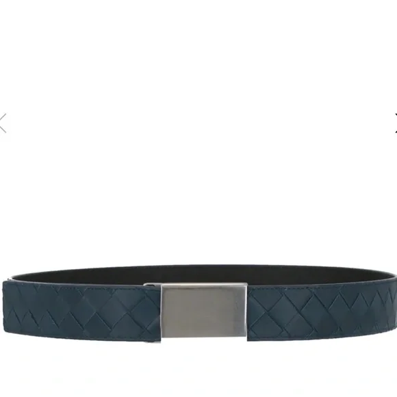 Bottega Veneta women’s Intrecciato Leather Belt Blue Bottega Veneta - 3.5cm Intrecciato Leather Belt - Blue  main image 3